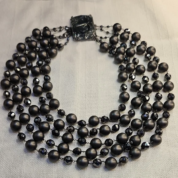 Giorgio Armani Black Multi-Strand Necklace